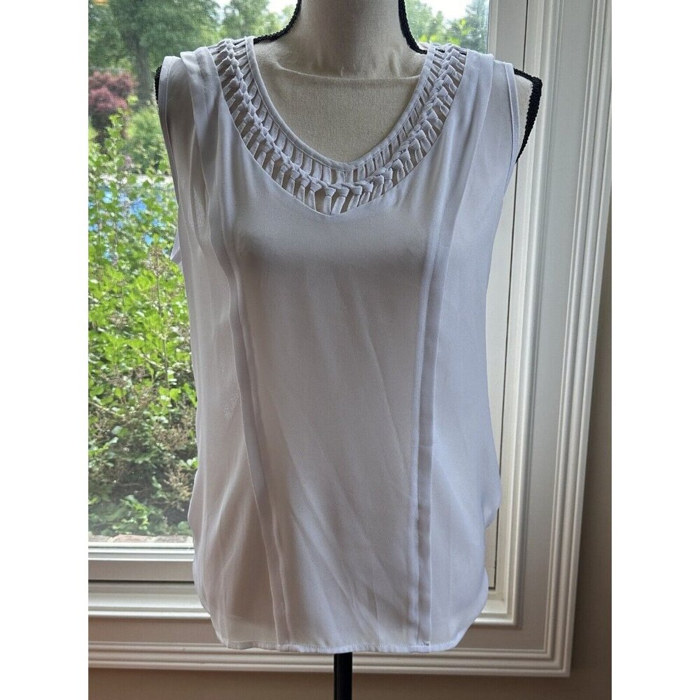 Maeve La Vista White Tank Top Shirt Blouse, Size S‎ Small, Anthropologie, $78 - Picture 2 of 7